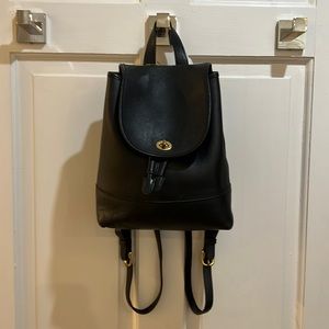 Vintage Coach black, small backpack, sling bag tote purse, very good condition